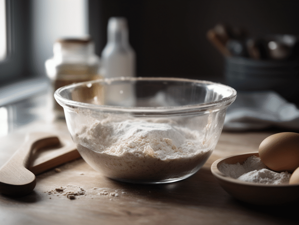 Sourdough starter in mixing bowl
