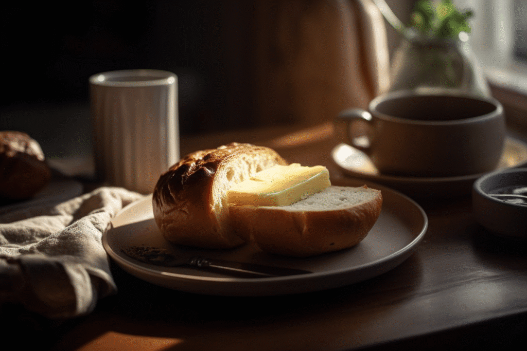 Sourdough slices with butter