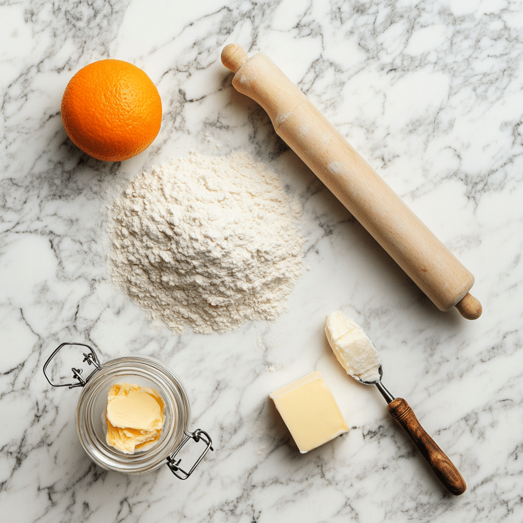Croissant Sourdough Bread Guide: 4 Inspiring Tips for Flavor & Texture 7 Croissant sourdough bread ingredients on marble counter