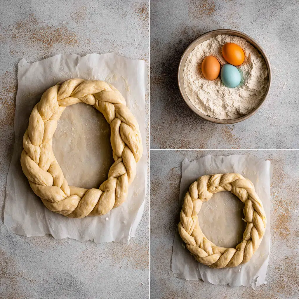 Italian Easter Bread – 5-Step Stunning Recipe With Meaning 8 Braided Italian Easter Bread dough before baking