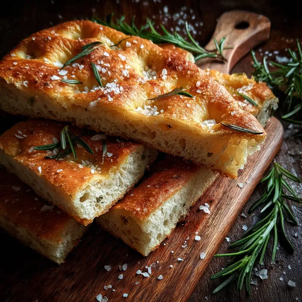 Sourdough Focaccia Recipe – 7 Steps to Crisp, Golden, Perfect Bread 9 sliced focaccia served