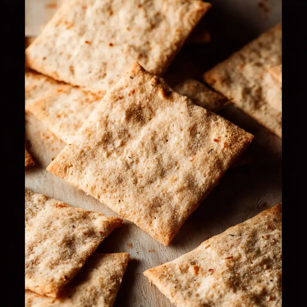 Sourdough discard crackers fresh from oven
