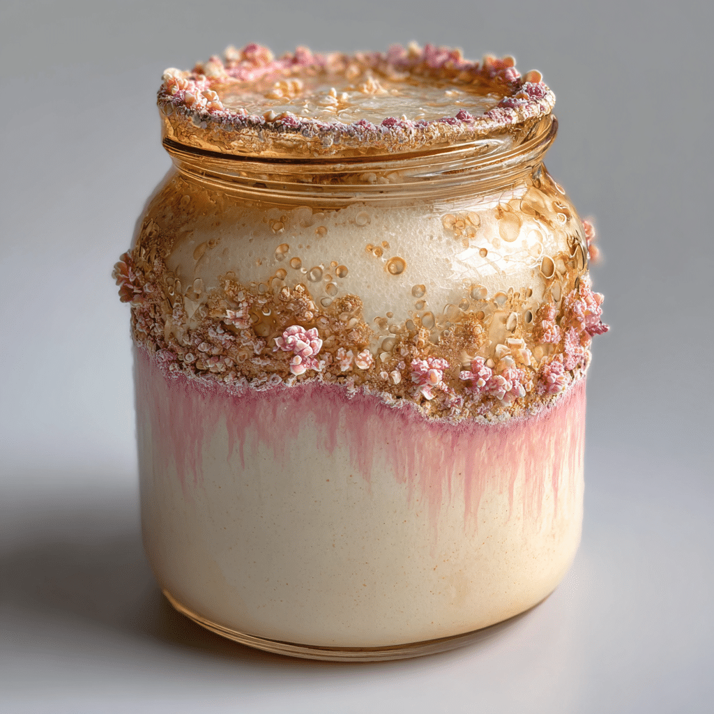 Moldy Sourdough Starter: 5 Warning Signs You Must Never Ignore 8 Sourdough starter with pink mold streaks along jar rim