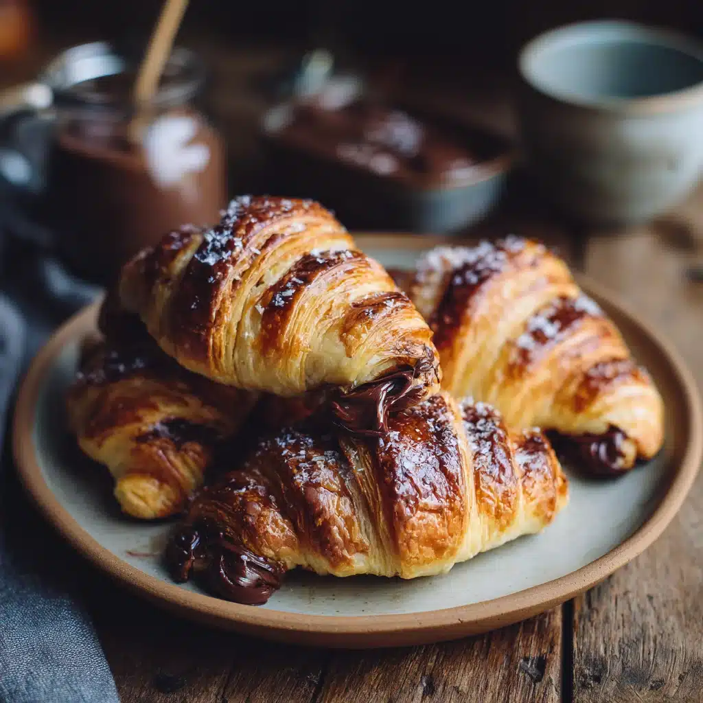 3-Ingredient Nutella Croissants , Stunning Easy Recipe in 30 Min 5 3-ingredient Nutella croissants freshly baked on plate