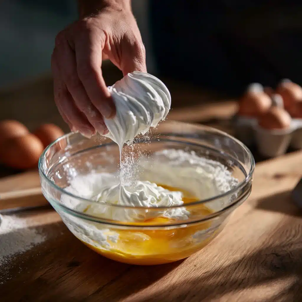 5-Ingredient Protein Bread (Egg White Bread) – Fluffy & Delicious 8 Folding egg whites for Protein Bread (Egg White Bread)