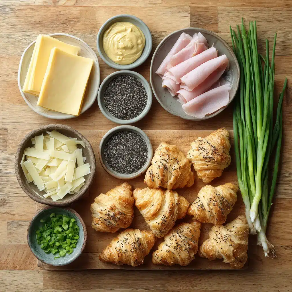 Ham and Cheese Croissant Calories , Revealed: 4 Shocking Truths 6 Ham and cheese croissant ingredients laid out