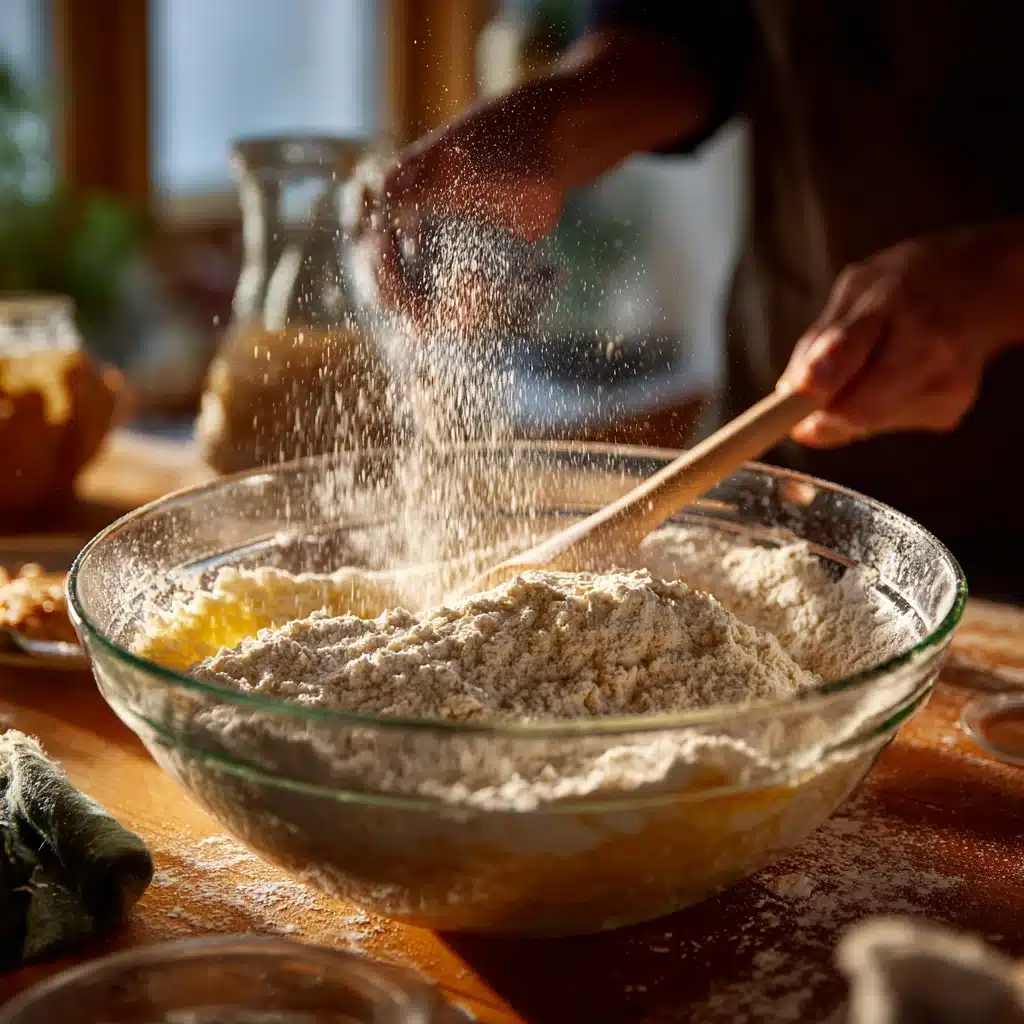 Bolted Flour in Sourdough Bread: 3 Reasons Bakers Swear by This Powerful Upgrade 8 Hands mixing sourdough dough made with bolted flour in a bowl