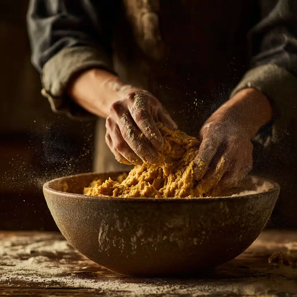 Pumpkin Sourdough Bread , 5 Surprising Reasons It’s Better 8 Mixing pumpkin sourdough dough by hand