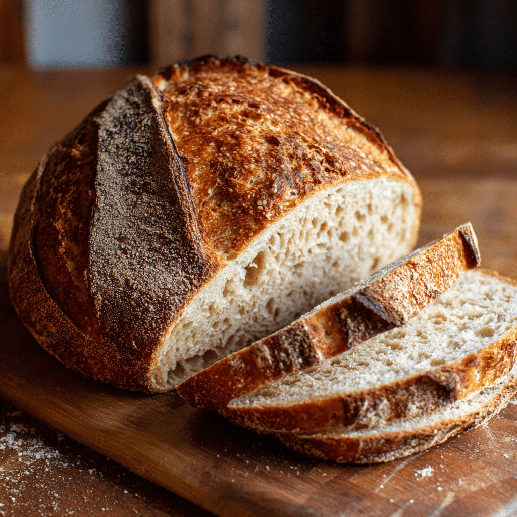 Bolted Flour in Sourdough Bread: 3 Reasons Bakers Swear by This Powerful Upgrade 9 Freshly baked sourdough bread made with bolted flour, sliced for serving
