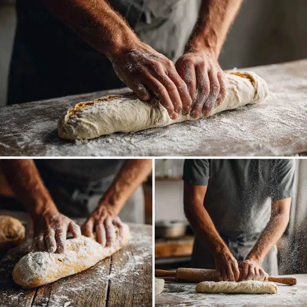 Sourdough Baguette Recipe: 7 Powerful Steps to Perfect Crust 8 Shaping sourdough baguette dough