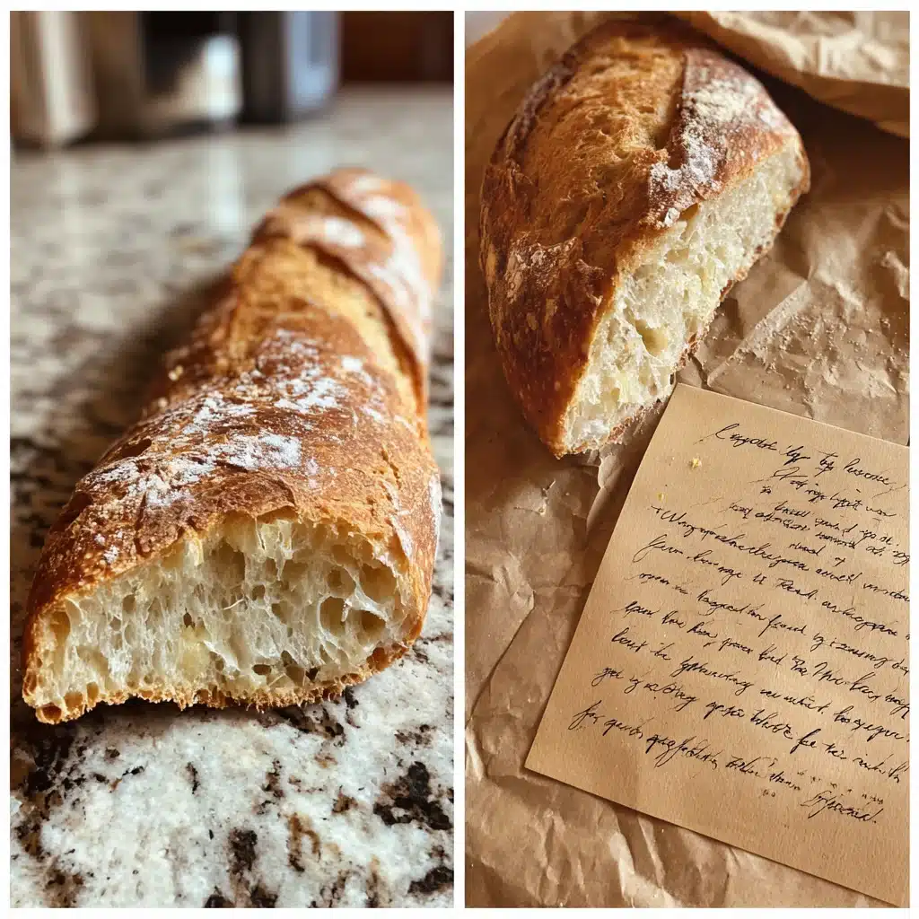 Sourdough Baguette Recipe: 7 Powerful Steps to Perfect Crust 9 Final sourdough baguette next to recipe card