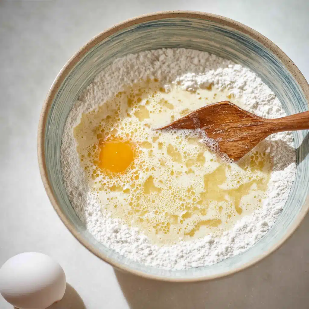 Sourdough Discard Pancakes Easy 5-Min Gourmet Win 8 wet ingredients being mixed for sourdough pancakes