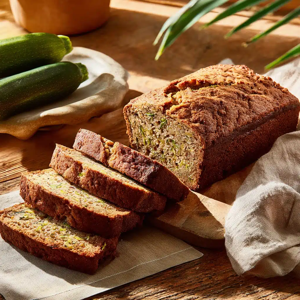 Zucchini Bread Recipe , Moist & Easy | 5-Star Flavor 9 Zucchini bread recipe card with loaf
