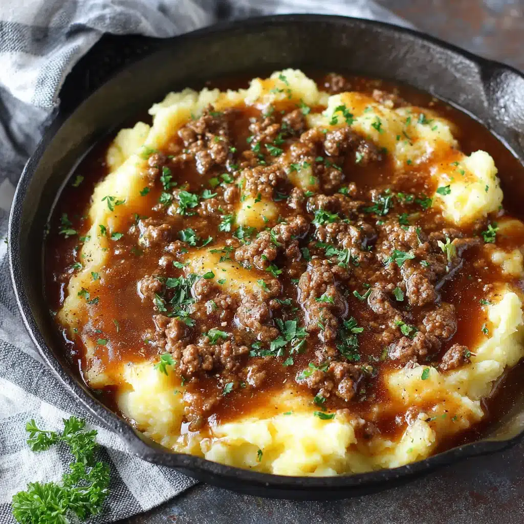 Ground Beef & Gravy with Mashed Potatoes 2 Ground Beef & Gravy with Mashed Potatoes