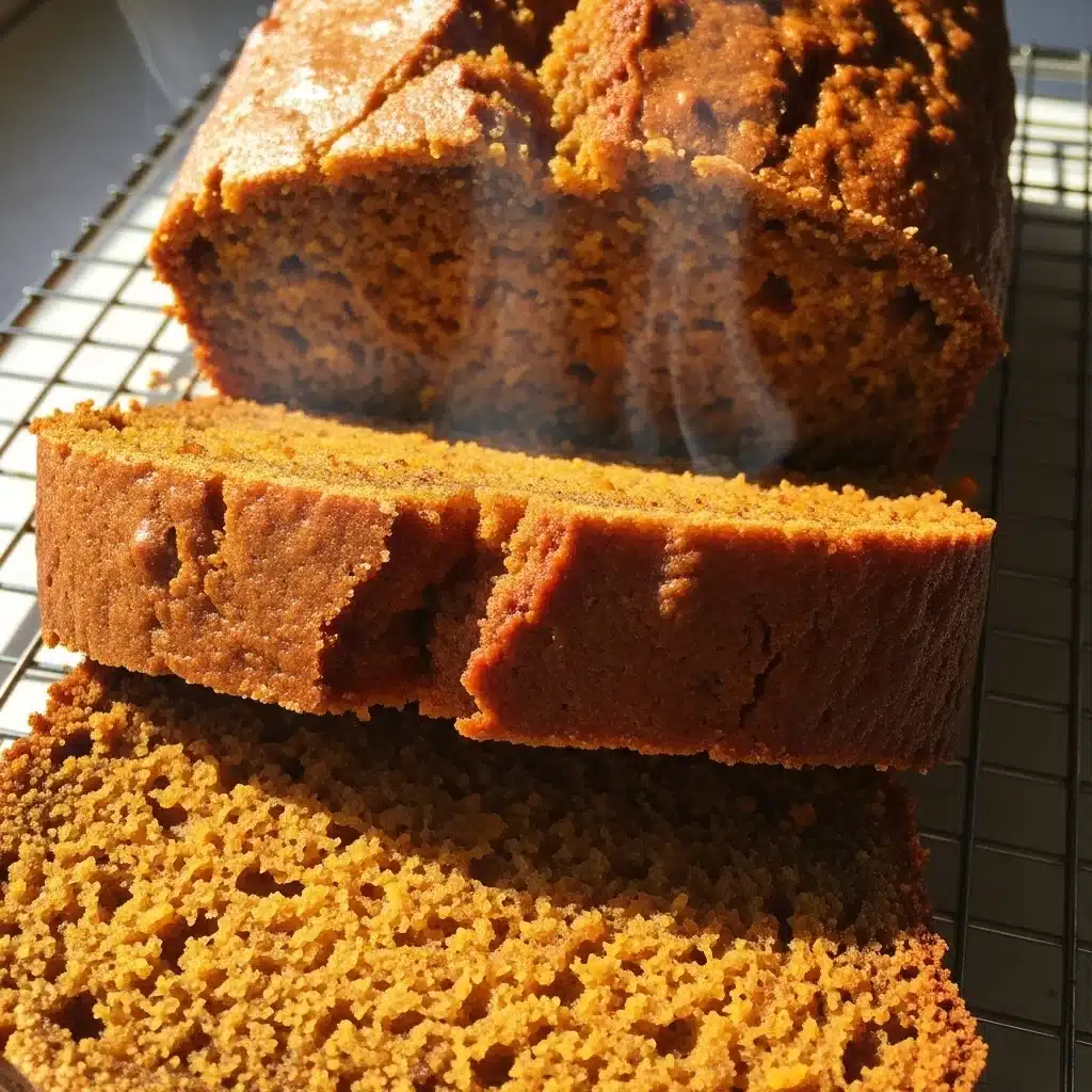 High-Protein Pumpkin Bread , Moist, Healthy & 10g+ Protein 10 Sliced high-protein pumpkin bread on cooling rack
