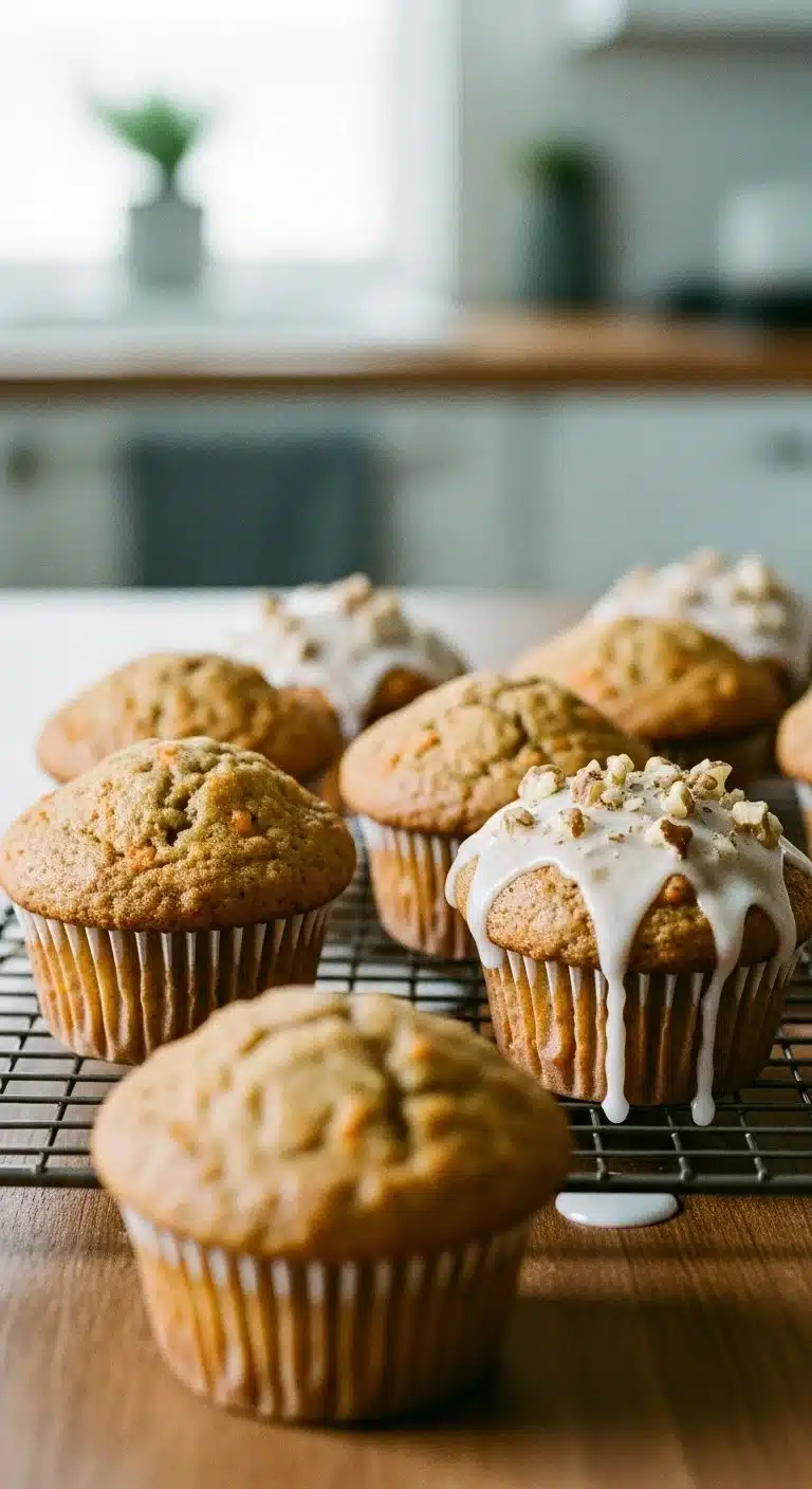 Easy Carrot Cake Muffins 1 Delicious easy carrot cake muffins before serving