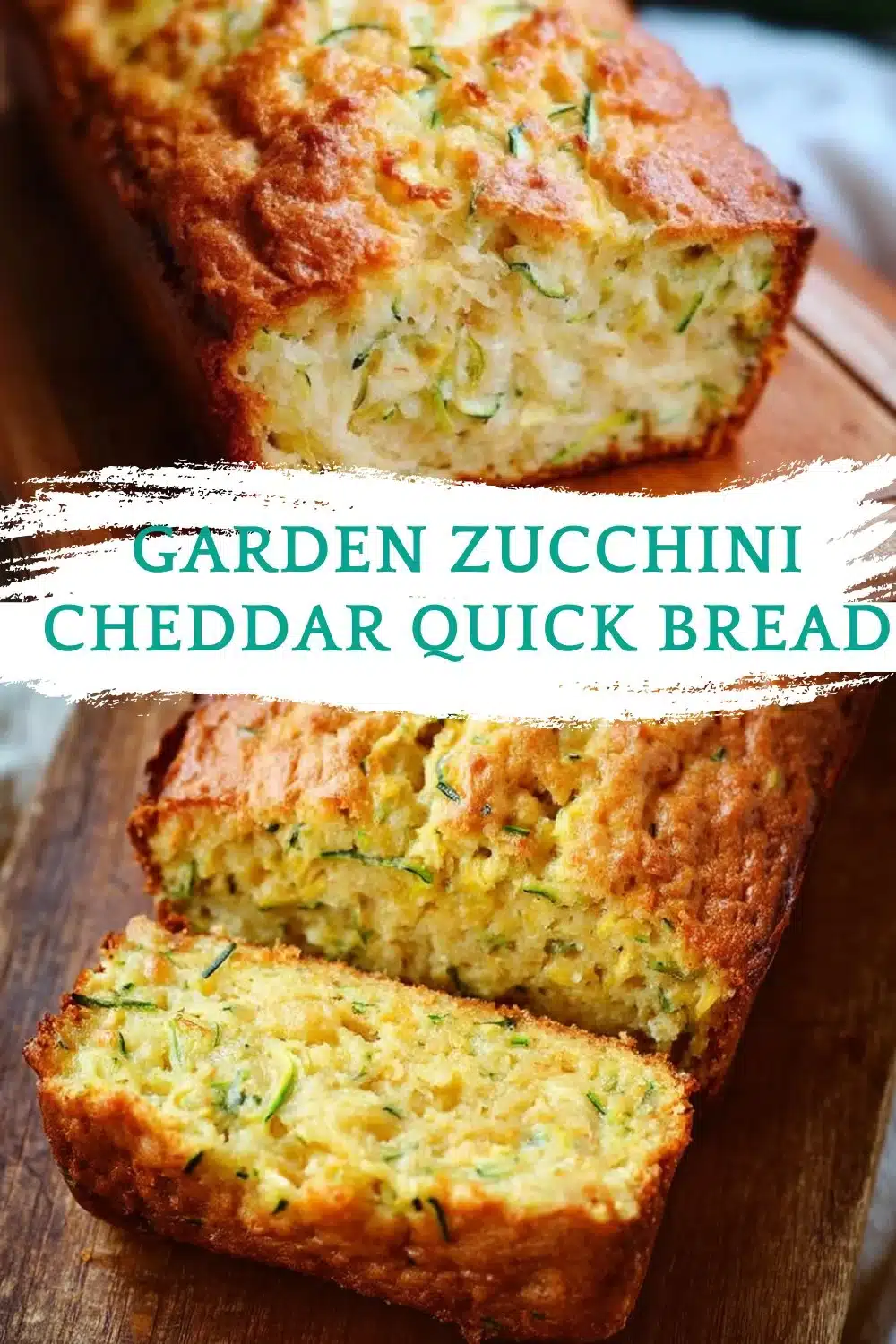 Garden Zucchini Cheddar Quick Bread 1 Loaf of garden zucchini cheddar quick bread fresh out of the oven