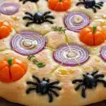 Halloween Focaccia Art , 5 Spooky Ideas You’ll Love 7 Halloween focaccia art topped with spooky vegetables