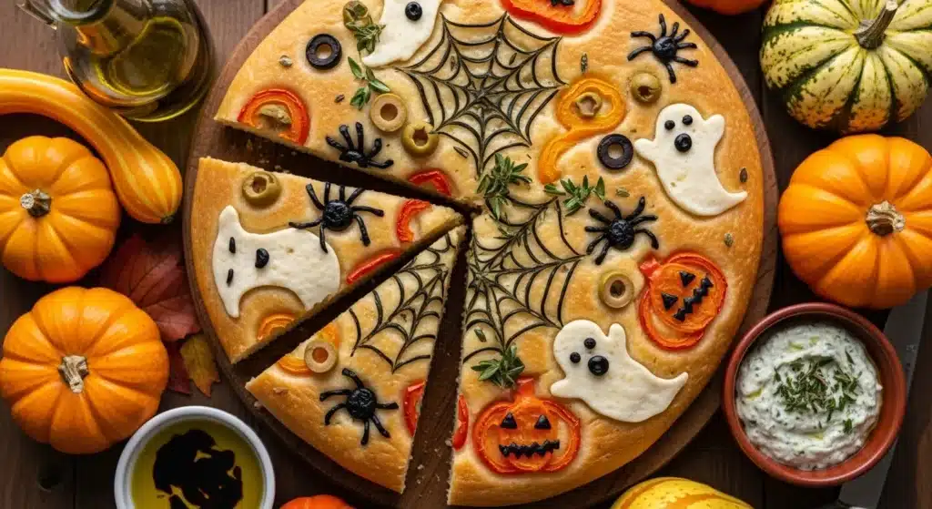 Halloween Focaccia Art , 5 Spooky Ideas You’ll Love 11 halloween focaccia art serving.jpg
