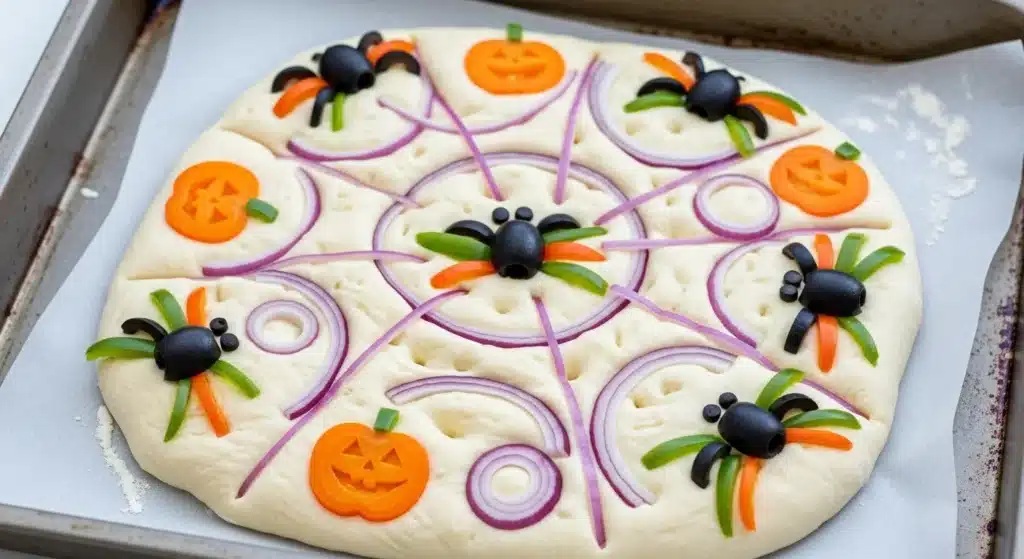 Halloween Focaccia Art , 5 Spooky Ideas You’ll Love 10 Decorated Halloween focaccia before baking