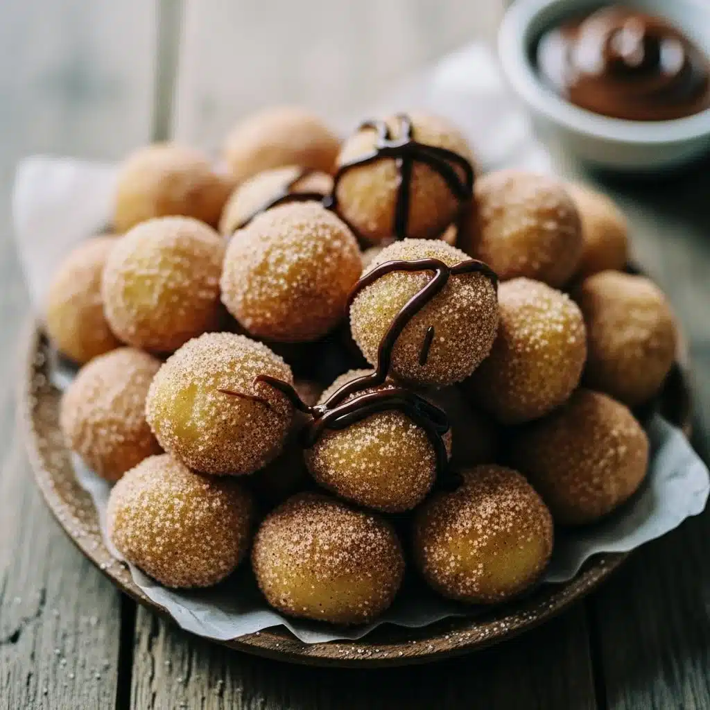 Delicious healthy air fryer churro bites served on a plate with cinnamon sugar