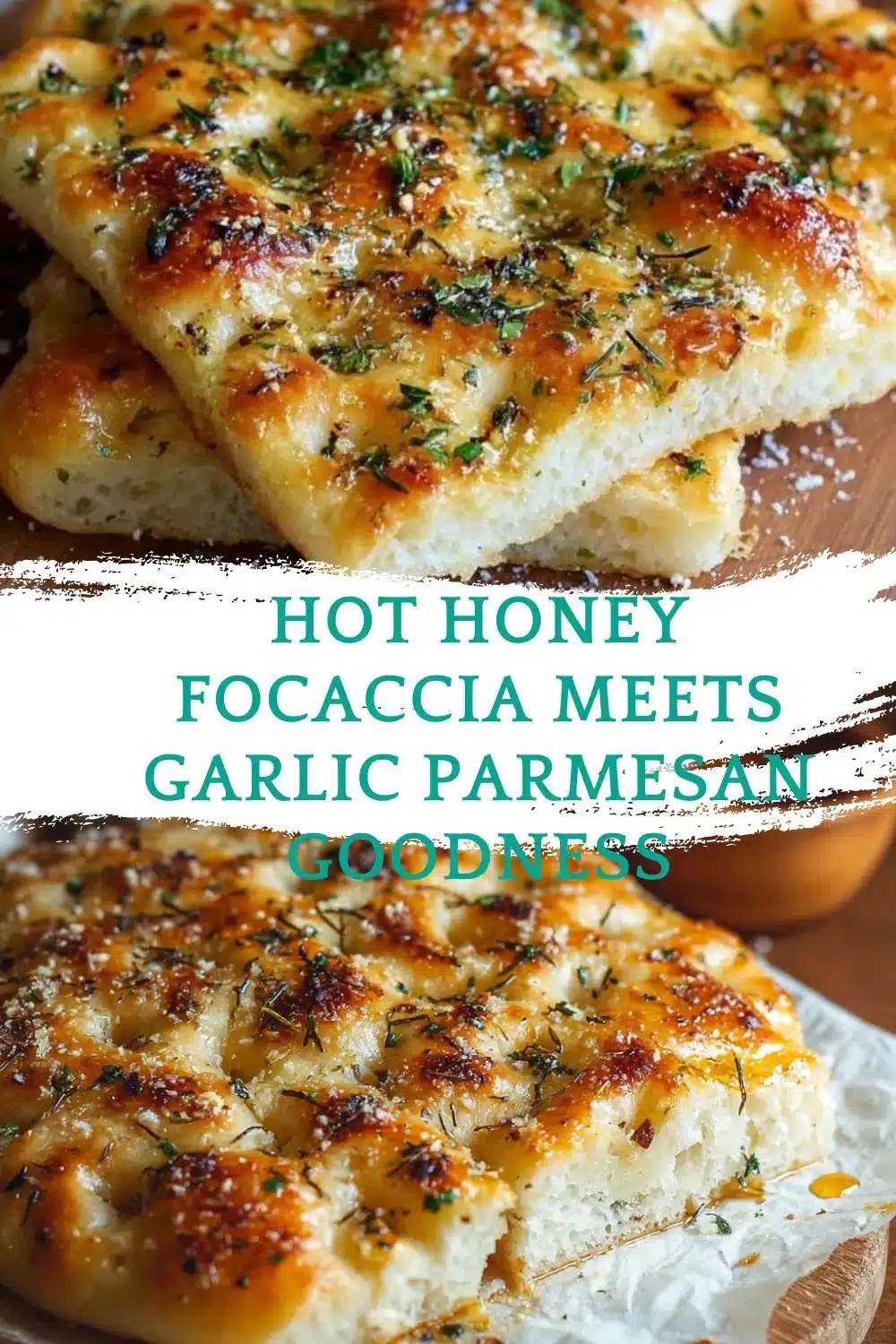 Hot Honey Focaccia Meets Garlic Parmesan Goodness 1 Hot honey focaccia infused with garlic Parmesan flavor