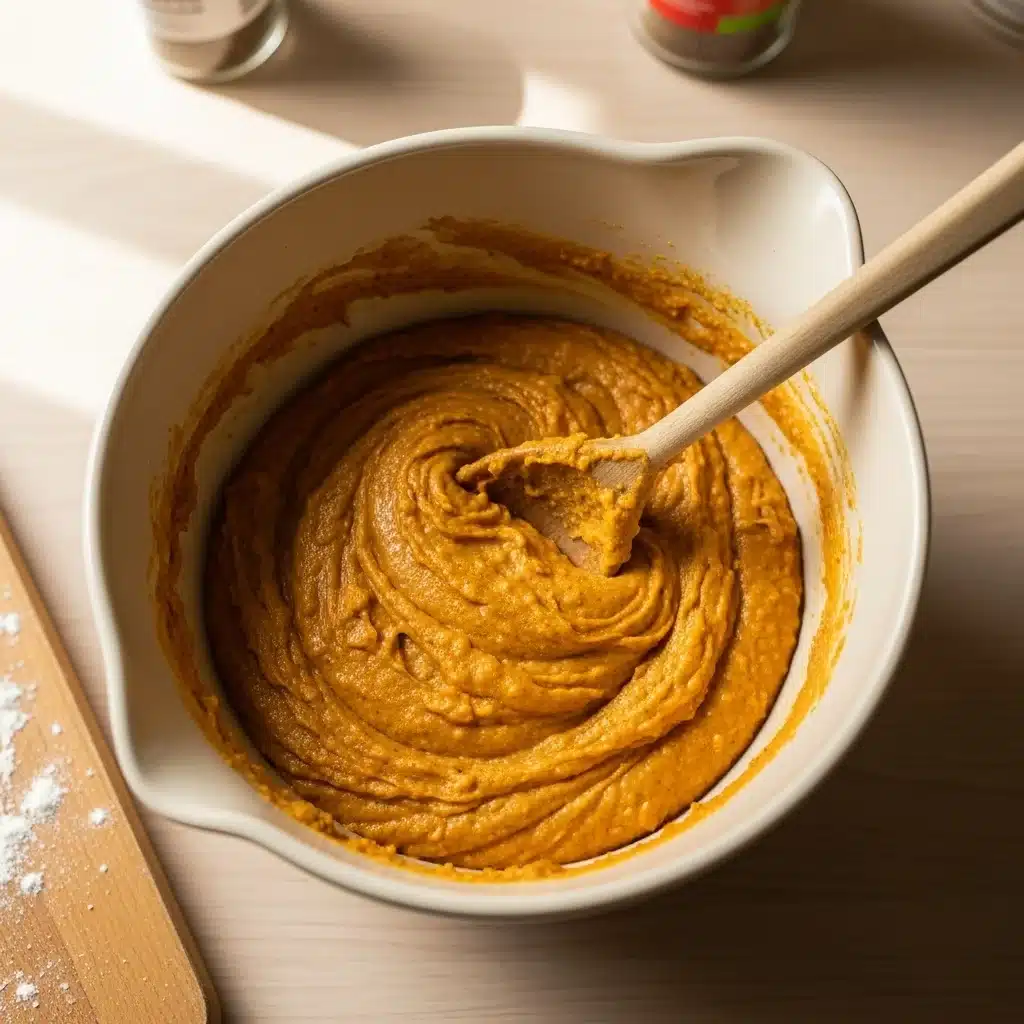 High-Protein Pumpkin Bread , Moist, Healthy & 10g+ Protein 9 High-protein pumpkin bread batter in mixing bowl