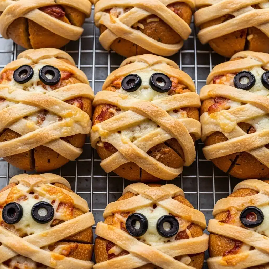 Mummy Garlic Bread – Ultimate Easy Halloween Favorite in 30 Minutes 11 baked mummy garlic bread with melted cheese