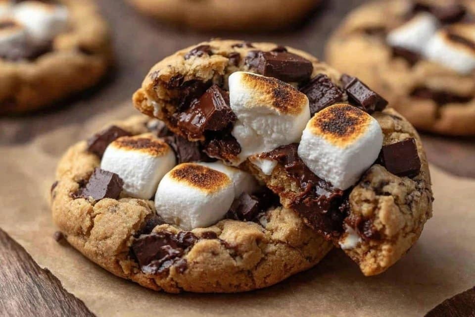 Chewy Pumpkin S’mores Cookies with Chocolate and Marshmallows 5 Chewy Pumpkin Smores Cookies with Chocolate and Marshmallows