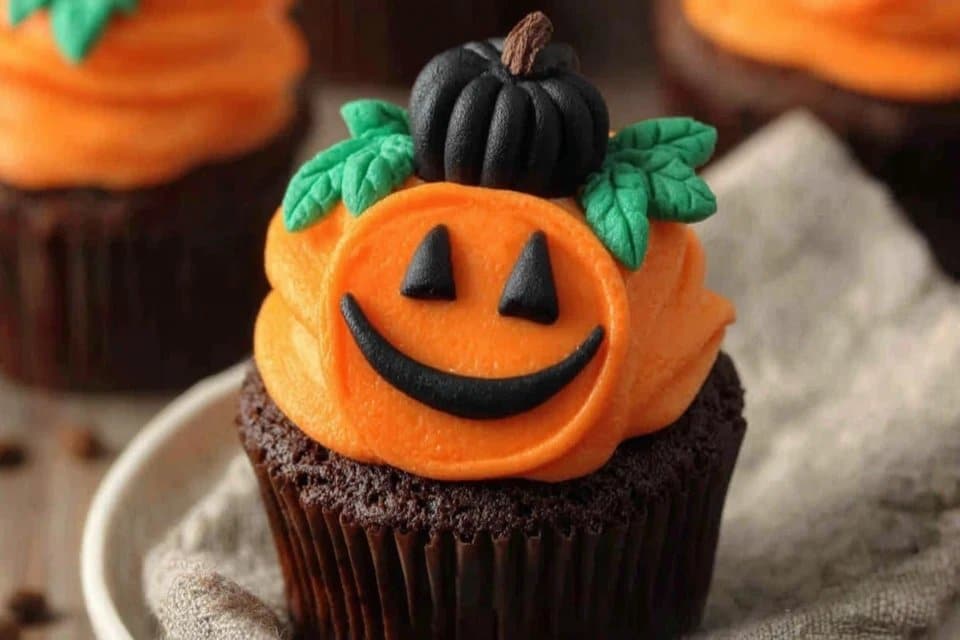 Easy Halloween Chocolate Cupcakes with Fun Spooky Frosting
