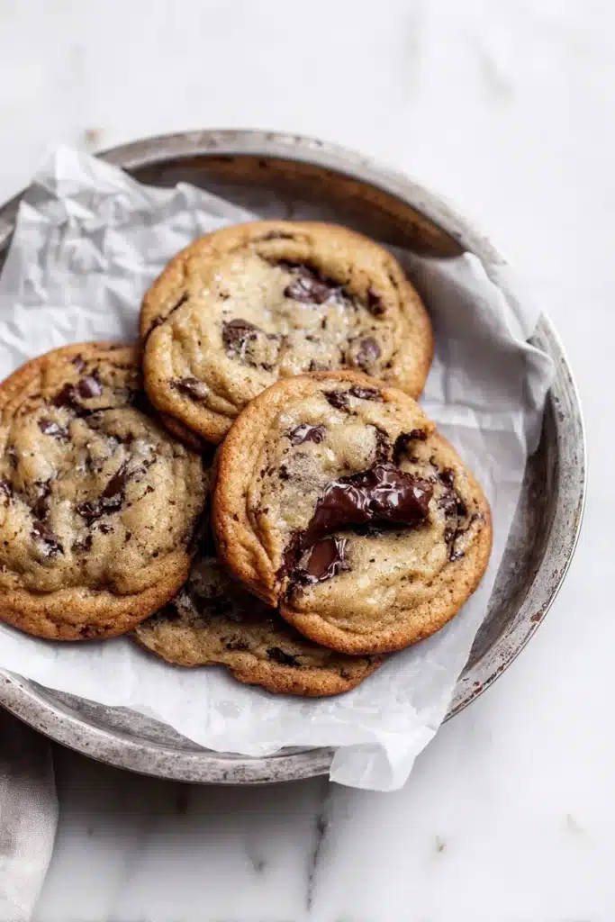 Banana Bread Cookies: 10 Deliciously Soft Treats to Warm Your Heart 5 Freshly baked banana bread cookies on a tray.