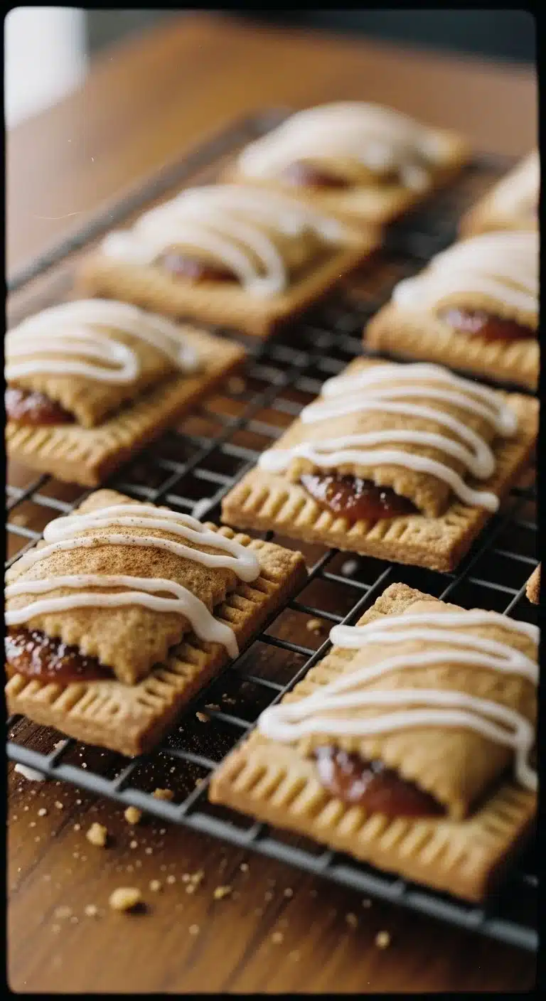 Freshly baked Brown Sugar Pop Tart Cookies on a cooling rack.