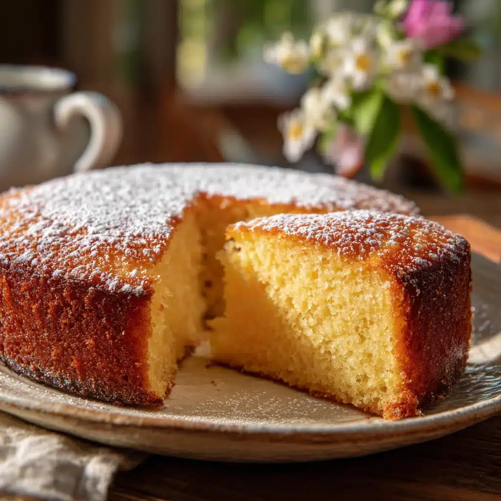 Classic French Butter Cake: 1 Irresistible Recipe for Elegant Comfort 7 Classic French Butter Cake on rustic table with powdered sugar