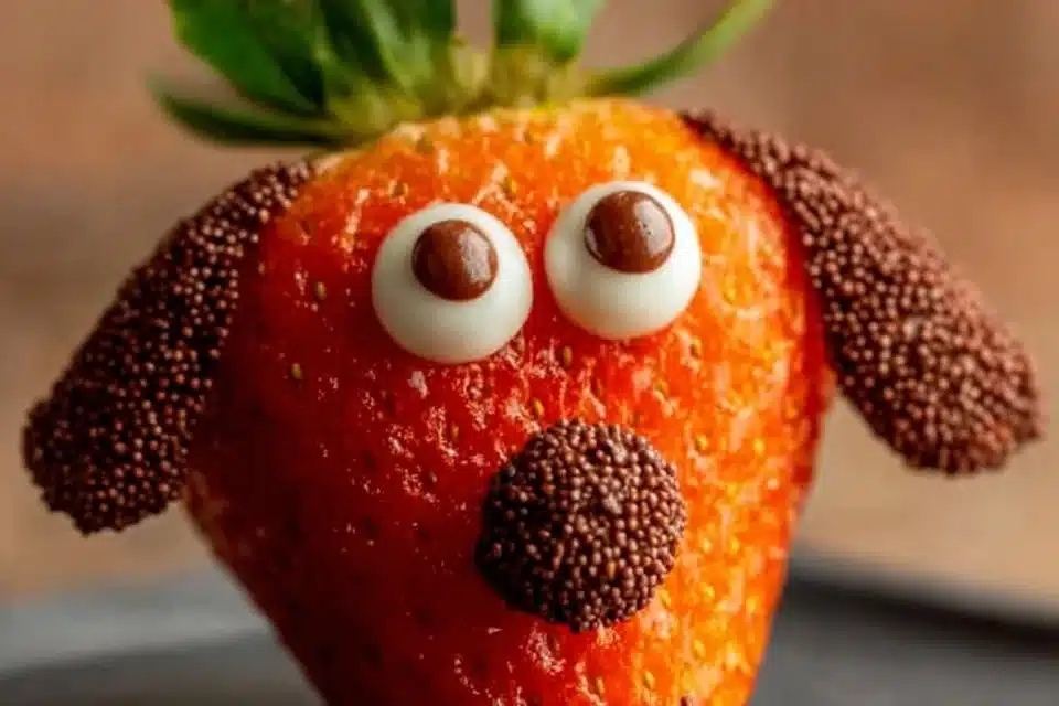Easy Halloween chocolate covered strawberries with festive decorations