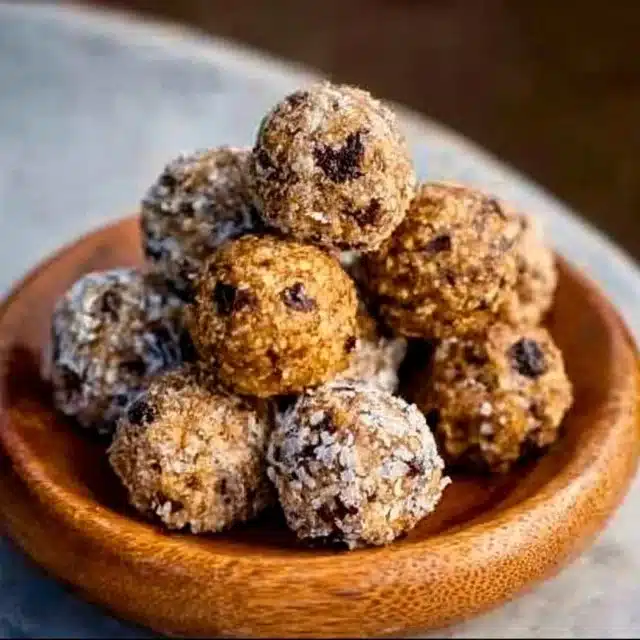 Homemade energy balls made with nuts, seeds, and dried fruit for a nutritious snack
