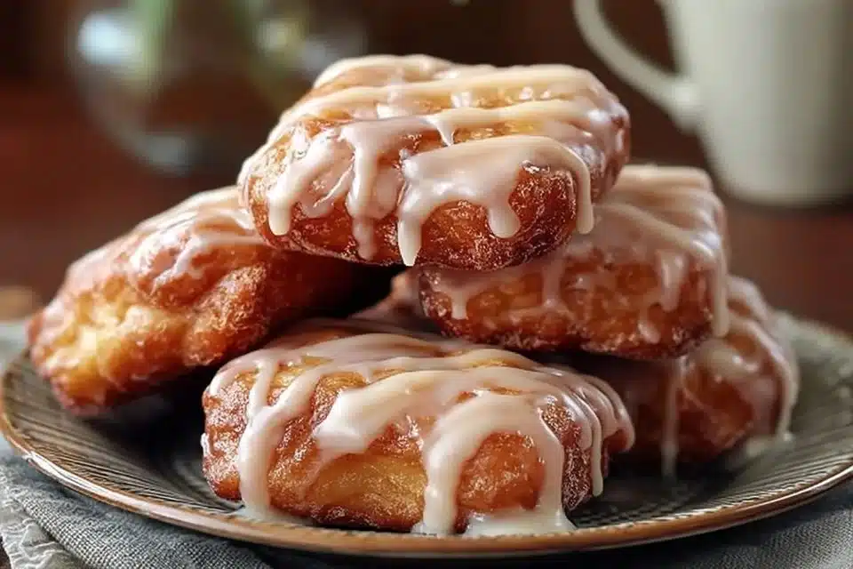 Delicious maple donut bars topped with icing and cinnamon sugar