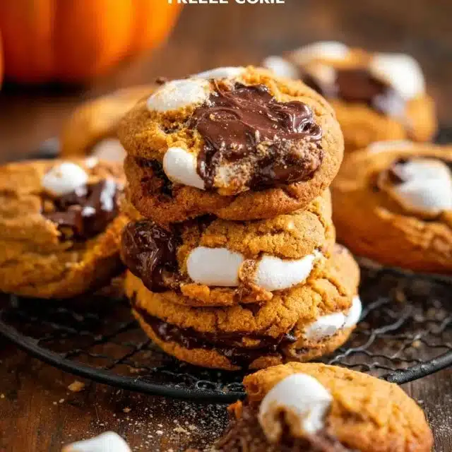 Pumpkin S’mores Cookies , 1 Irresistible Recipe for Cozy Fall Baking 4 Delicious Pumpkin S'mores Cookies with chocolate and marshmallows