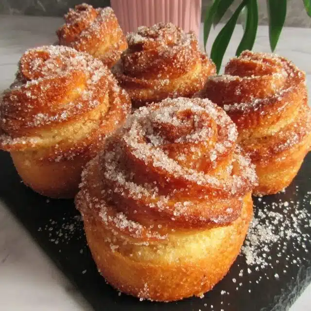 Quick Cinnamon Sugar Cruffin fresh from oven
