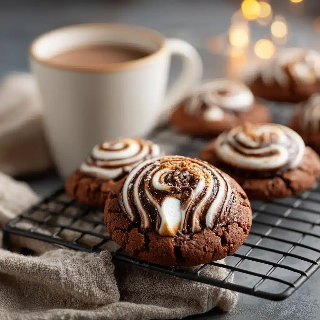 Chocolate Marshmallow Swirl Cookies , 5 Irresistible Reasons to Bake Now 9 Cookies served with hot cocoa and cozy fall decor