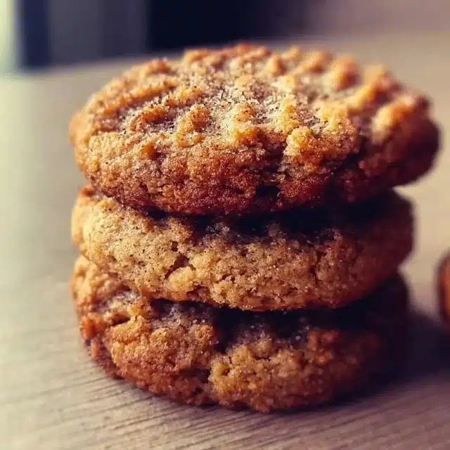 Banana bread cookies stacked on a plate in a cozy kitchen.