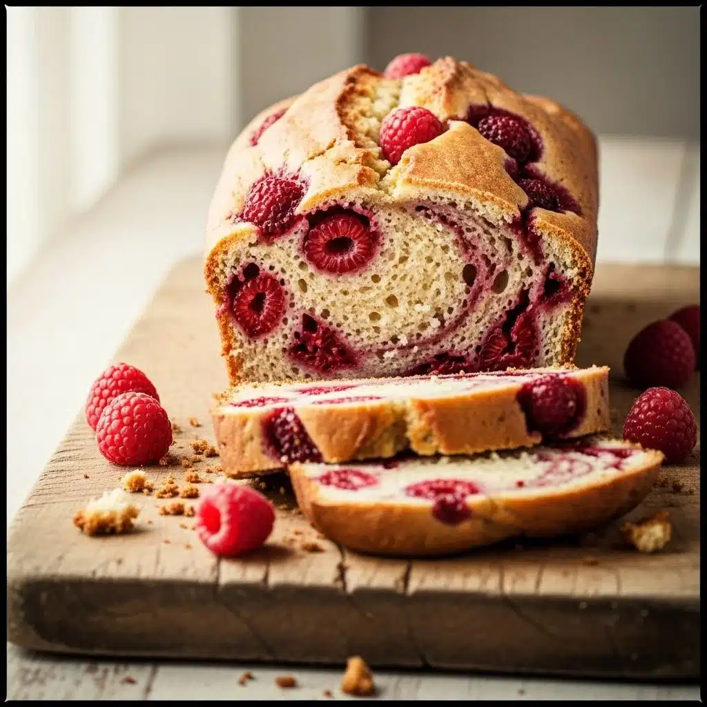 Delicious homemade raspberry bread fresh out of the oven
