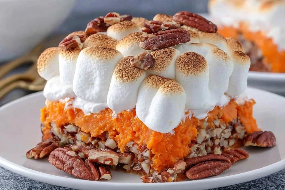 7. Easy Sweet Potato Casserole with Marshmallows and Pecans A Classic Holiday Comfort Dish