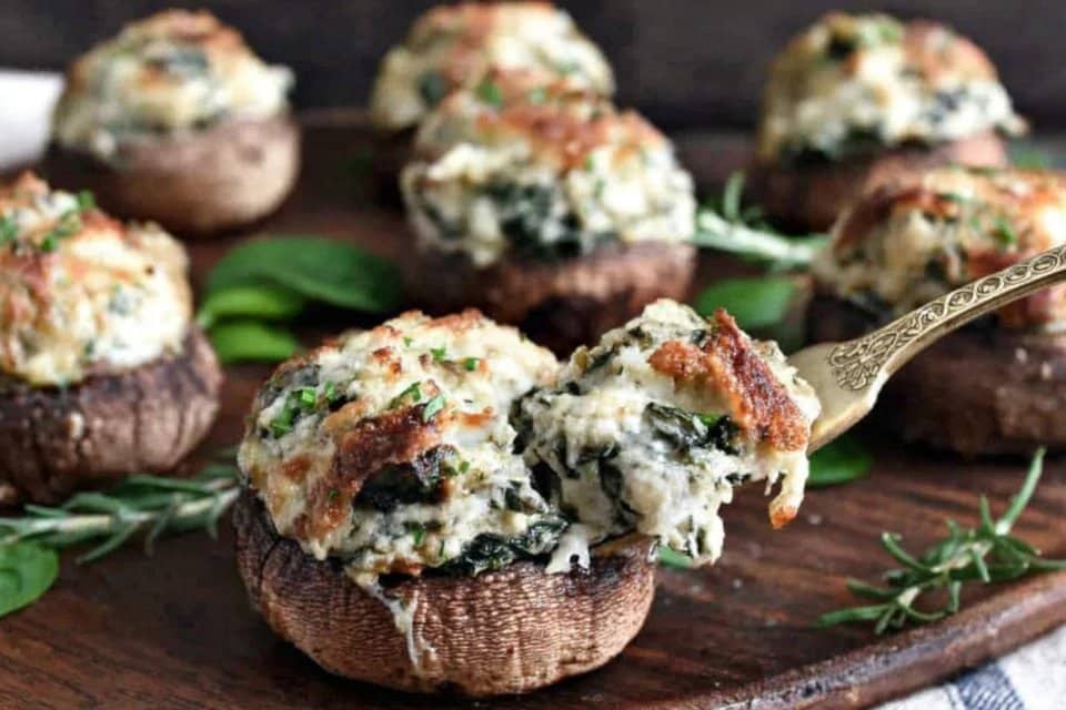 Cheesy Vegetarian Stuffed Mushrooms