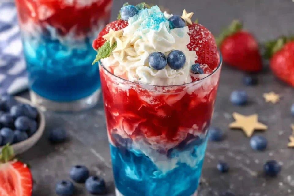 Effortlessly Refreshing The Easy Red White Blue Sparkling Drink