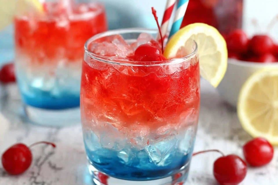 Festive Red White Blue Cocktail