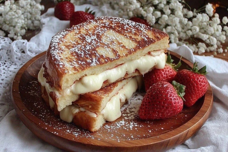 Rhubarb Custard French Toast Bake
