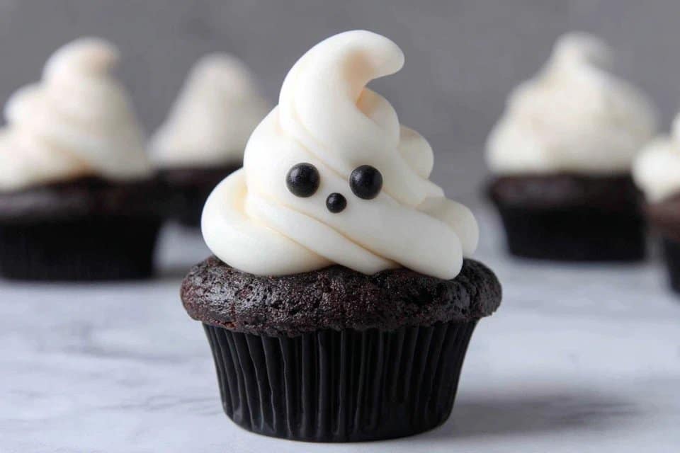Spooky Black Velvet Ghost Cupcakes The Ultimate Halloween Treat