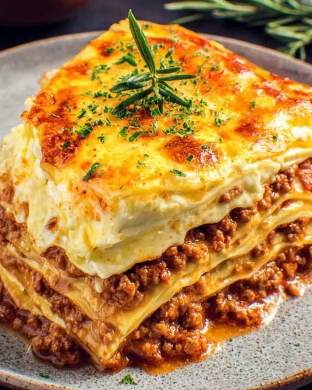 The Best Classic Homemade Lasagna with Rich Meat and Cheese Sauce Recipe