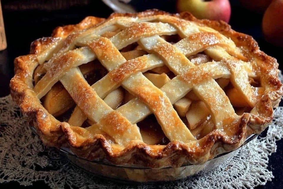 Toffee Apple Pie with Vanilla Custard