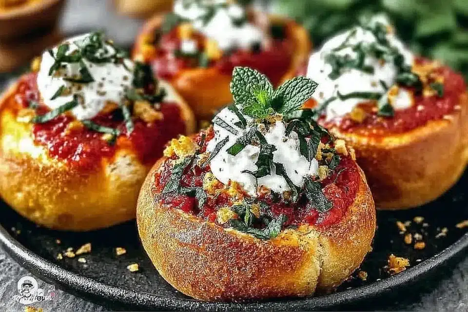 Authentic Tlacoyos Stuffed Masa Cakes 4 Authentic Tlacoyos stuffed masa cakes garnished with fresh toppings